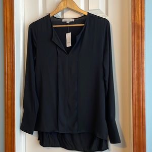 Loft semi sheer black top. Size S
